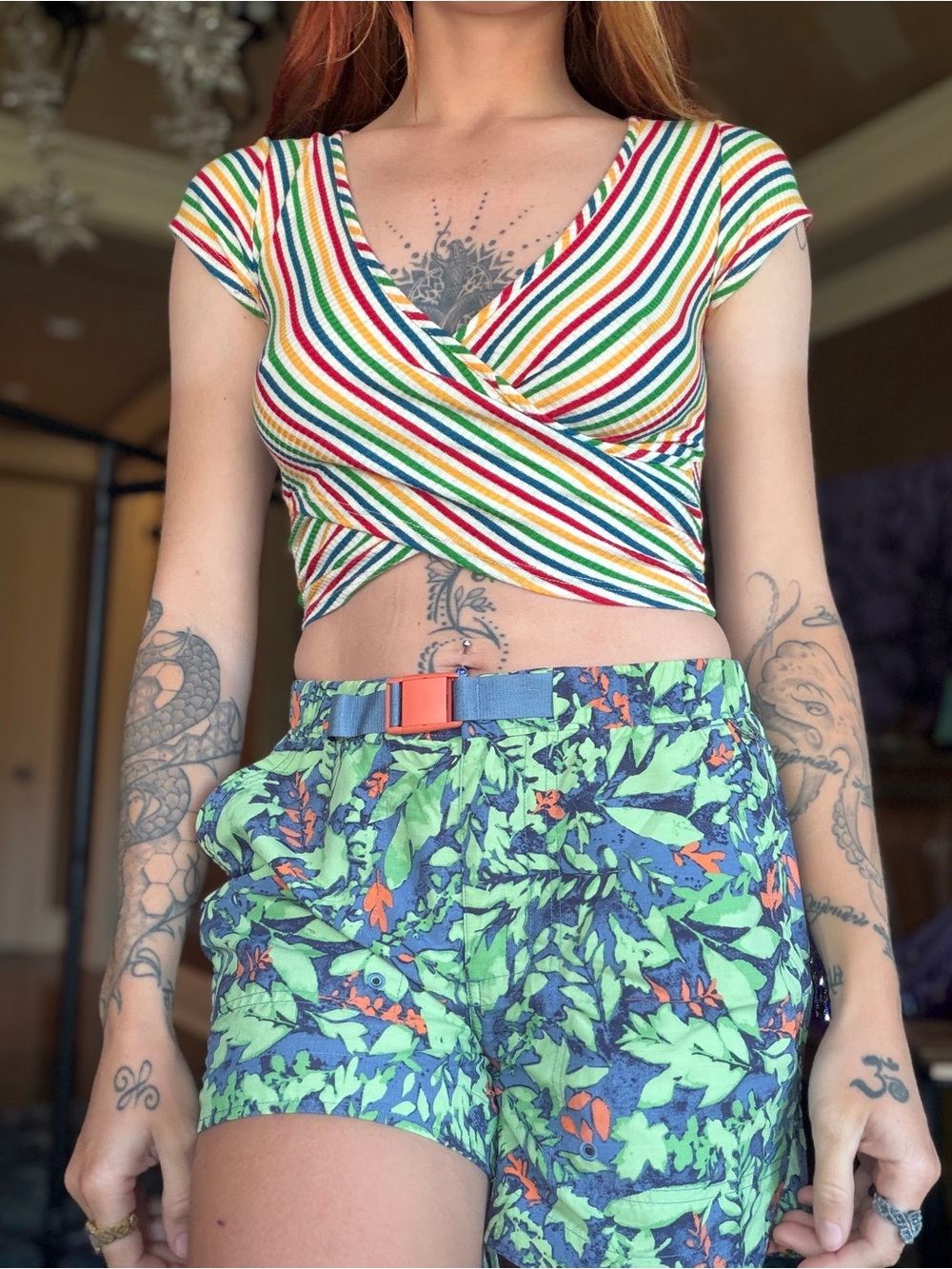 Adorable Vintage Striped Crop Top NWOT